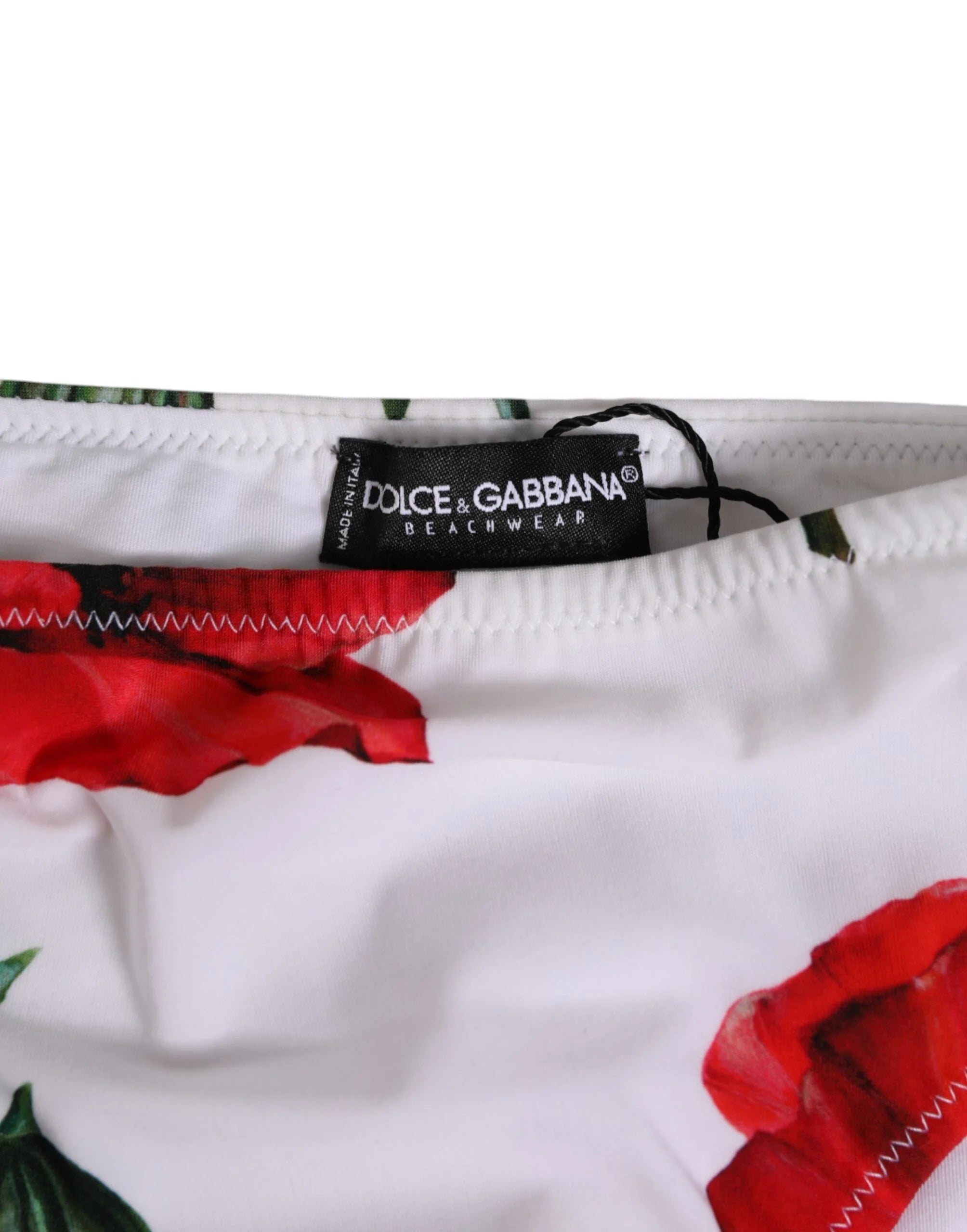 Dolce & Gabbana White Floral Swimsuit 2 Piece Top Bottom Swimwear - IT3 | M