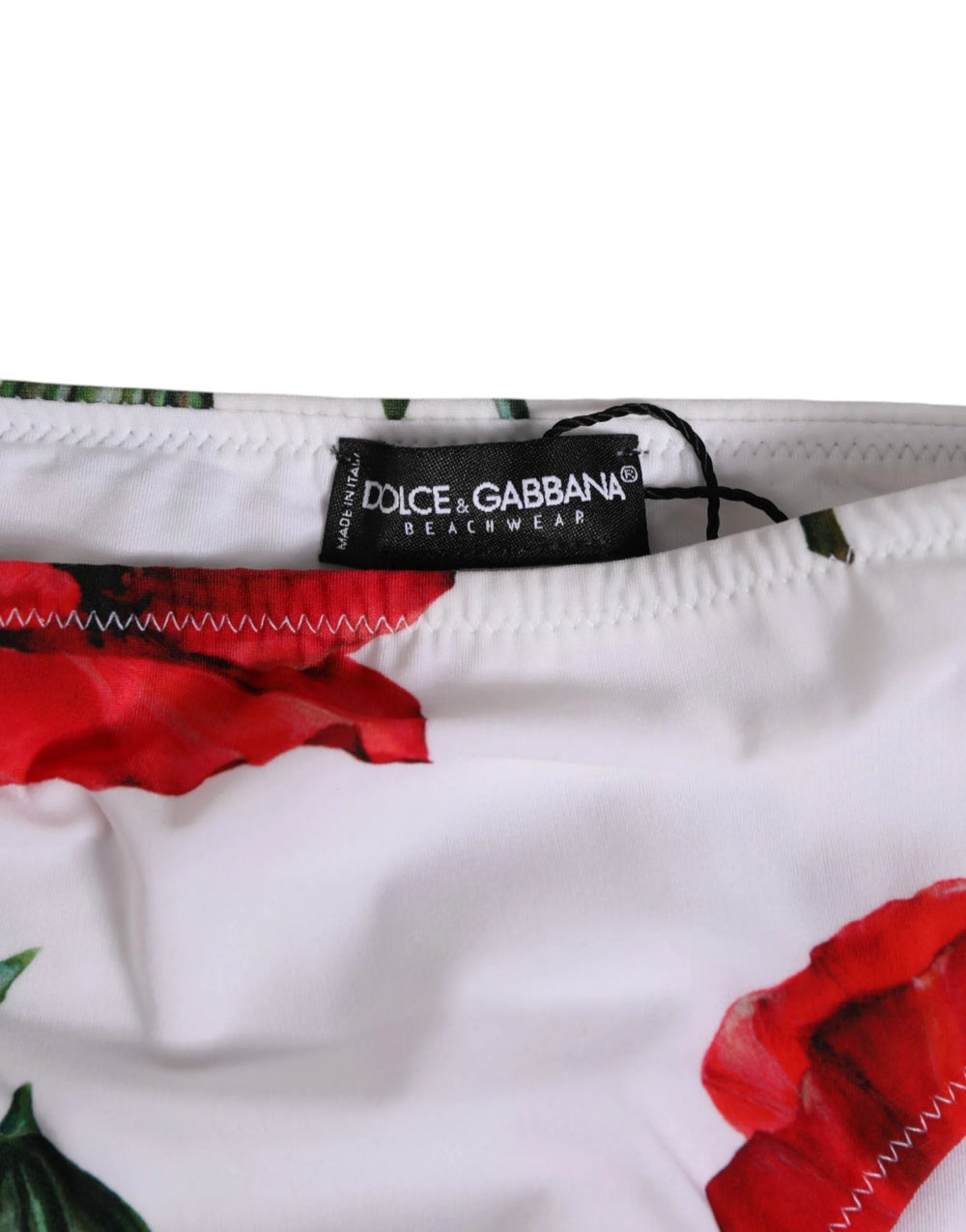 Dolce & Gabbana White Floral Swimsuit 2 Piece Top Bottom Swimwear - IT3 | M - Classic Bikinis