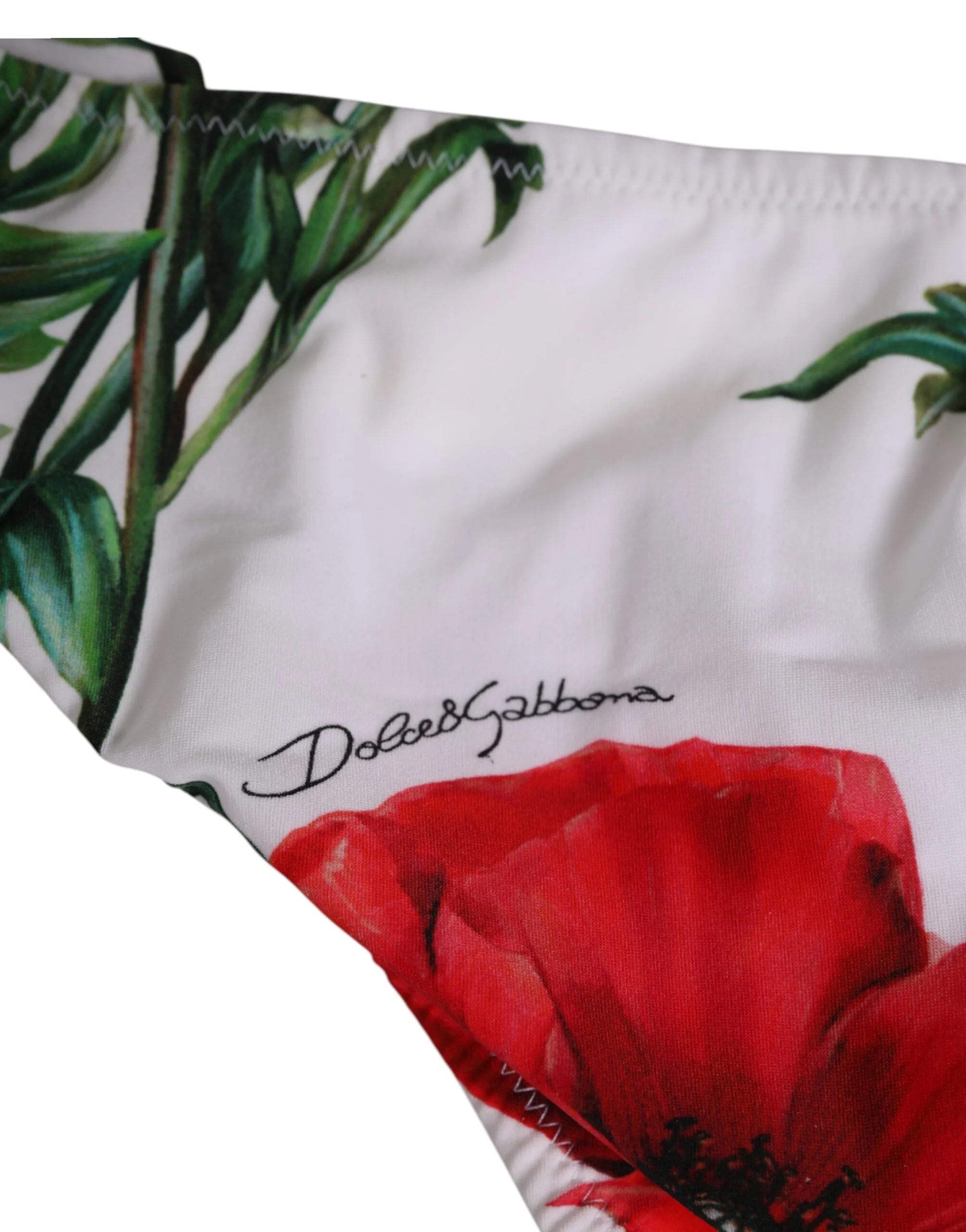 Dolce & Gabbana White Floral Swimsuit 2 Piece Top Bottom Swimwear - IT3 | M
