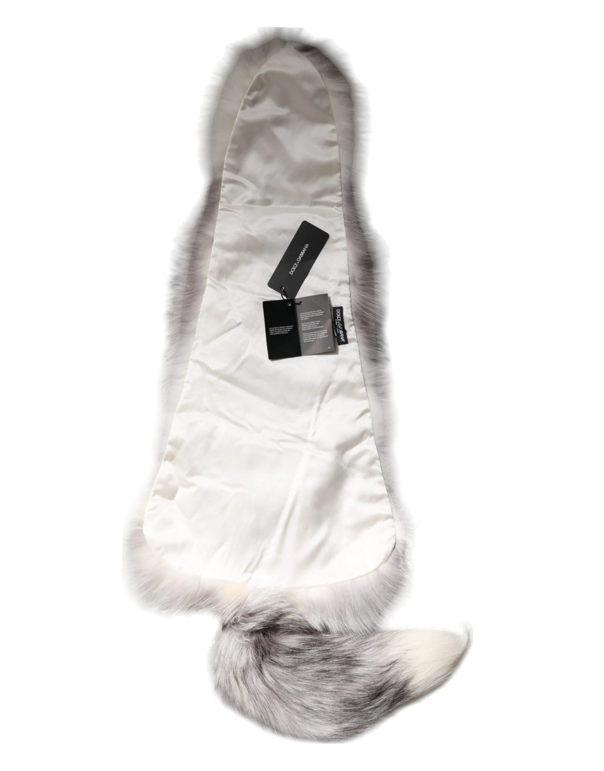 Dolce & Gabbana White Fox Fur Neck Wrap Warmer Winter Scarf - Scarves & Shawls