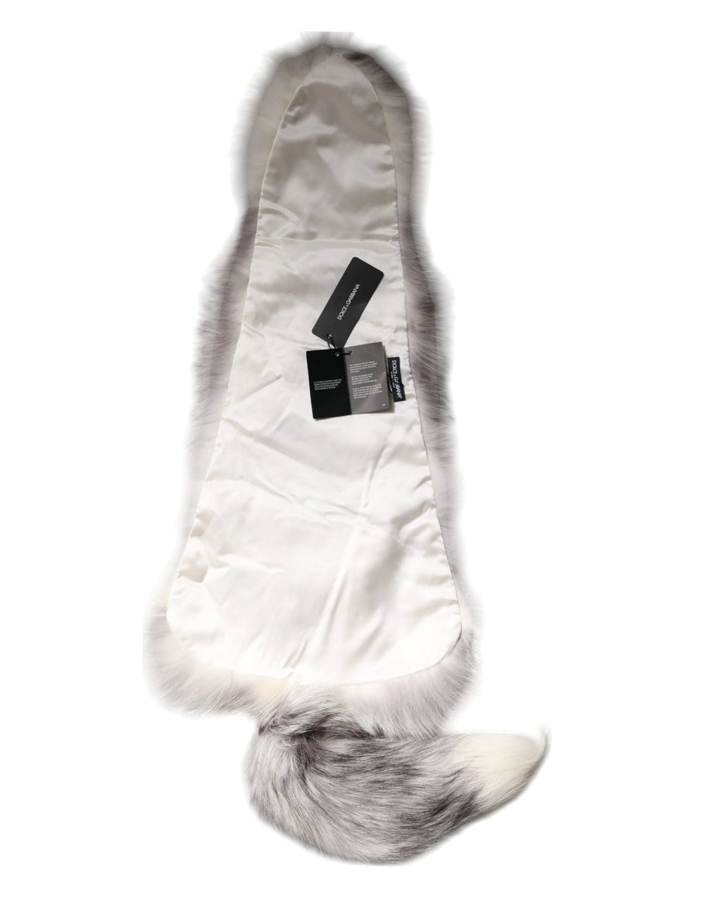 Dolce & Gabbana White Fox Fur Neck Wrap Warmer Winter Scarf - Scarves & Shawls