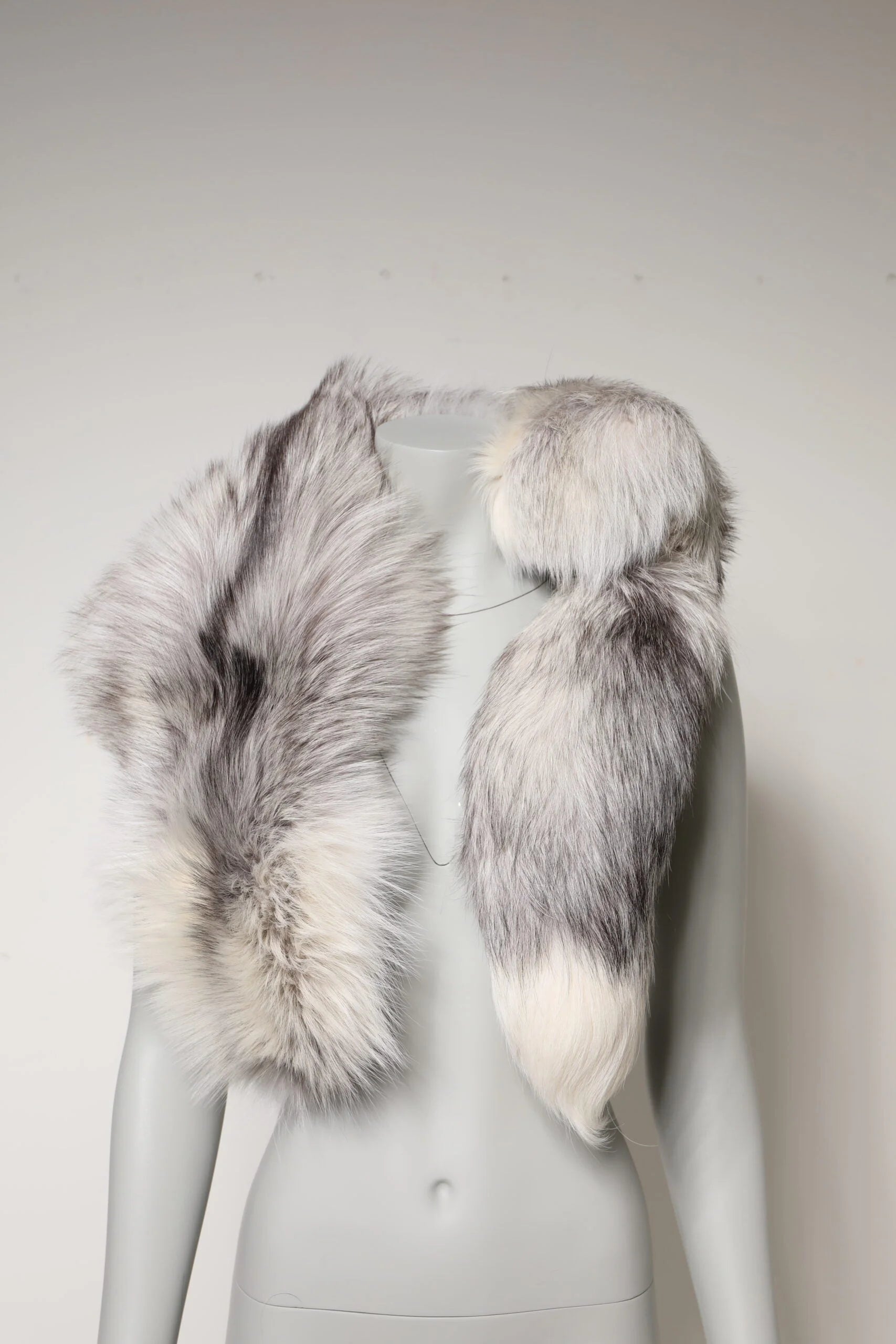 Dolce & Gabbana White Fox Fur Neck Wrap Warmer Winter Scarf - Scarves & Shawls