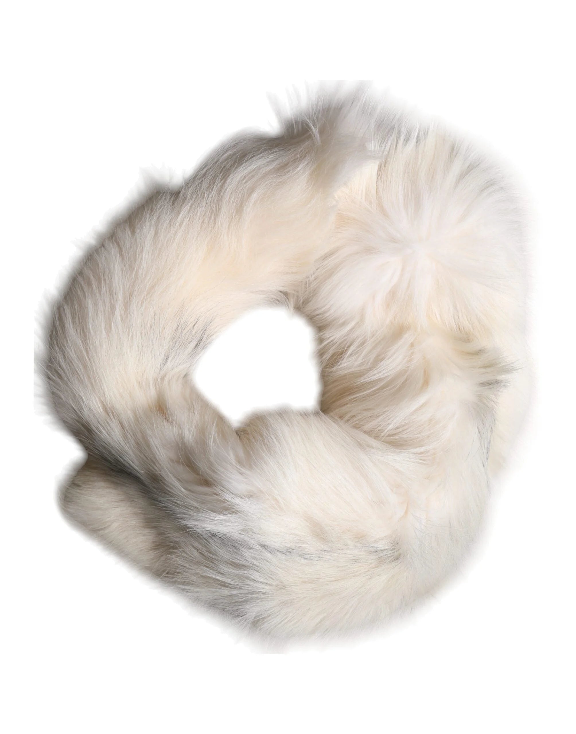 Dolce & Gabbana White Fox Fur Neck Wrap Warmer Winter Scarf - Scarves & Shawls