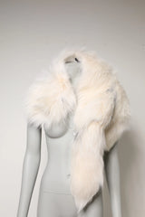 Dolce & Gabbana White Fox Fur Neck Wrap Warmer Winter Scarf - Scarves & Shawls