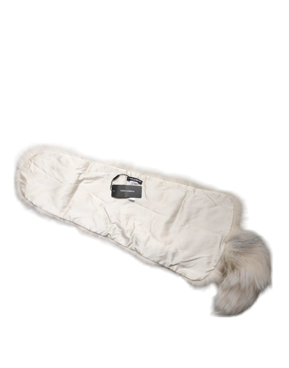 Dolce & Gabbana White Fox Fur Neck Wrap Warmer Winter Scarf - Scarves & Shawls