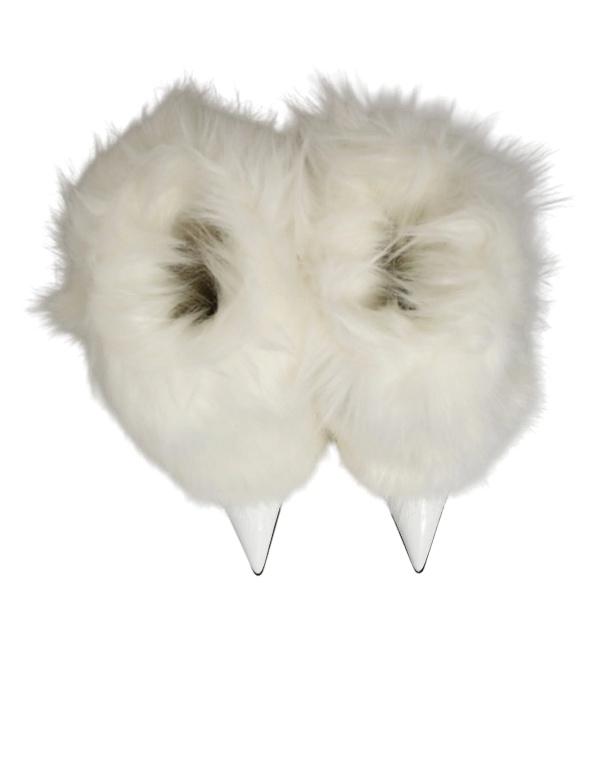 Dolce & Gabbana White Fur Pointed Knee High Stiletto Boots Shoes - EU38/US7.5