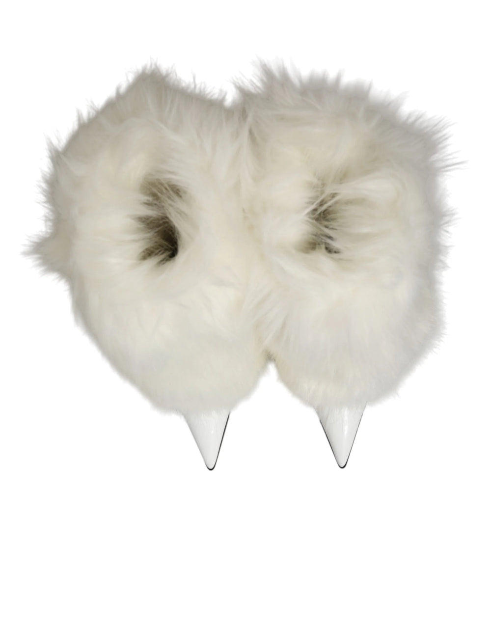 Dolce & Gabbana White Fur Pointed Knee High Stiletto Boots Shoes - EU38/US7.5