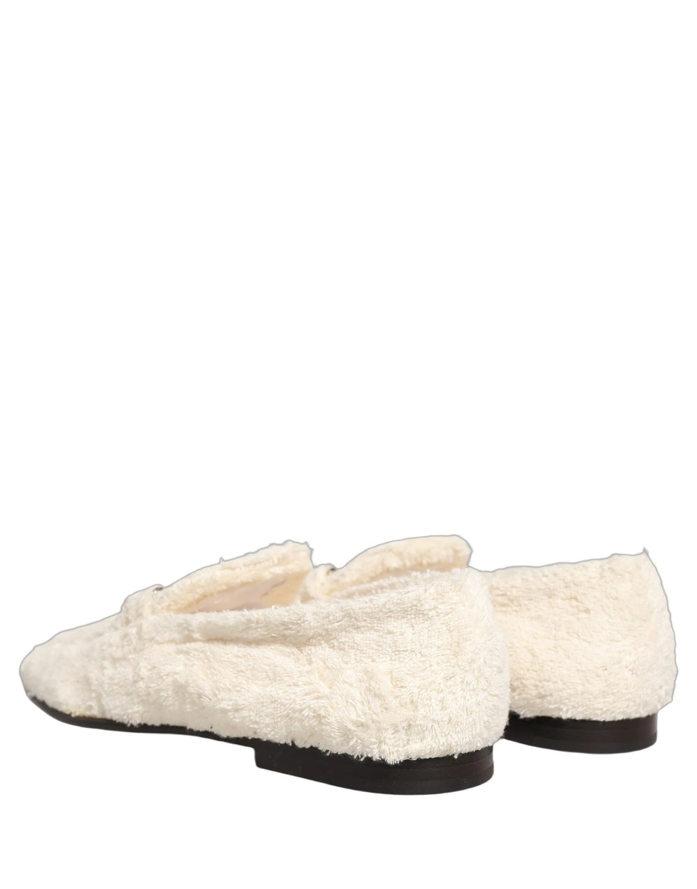 Dolce & Gabbana White Fur Shearling Men Dress Loafers Shoes - EU43/US10