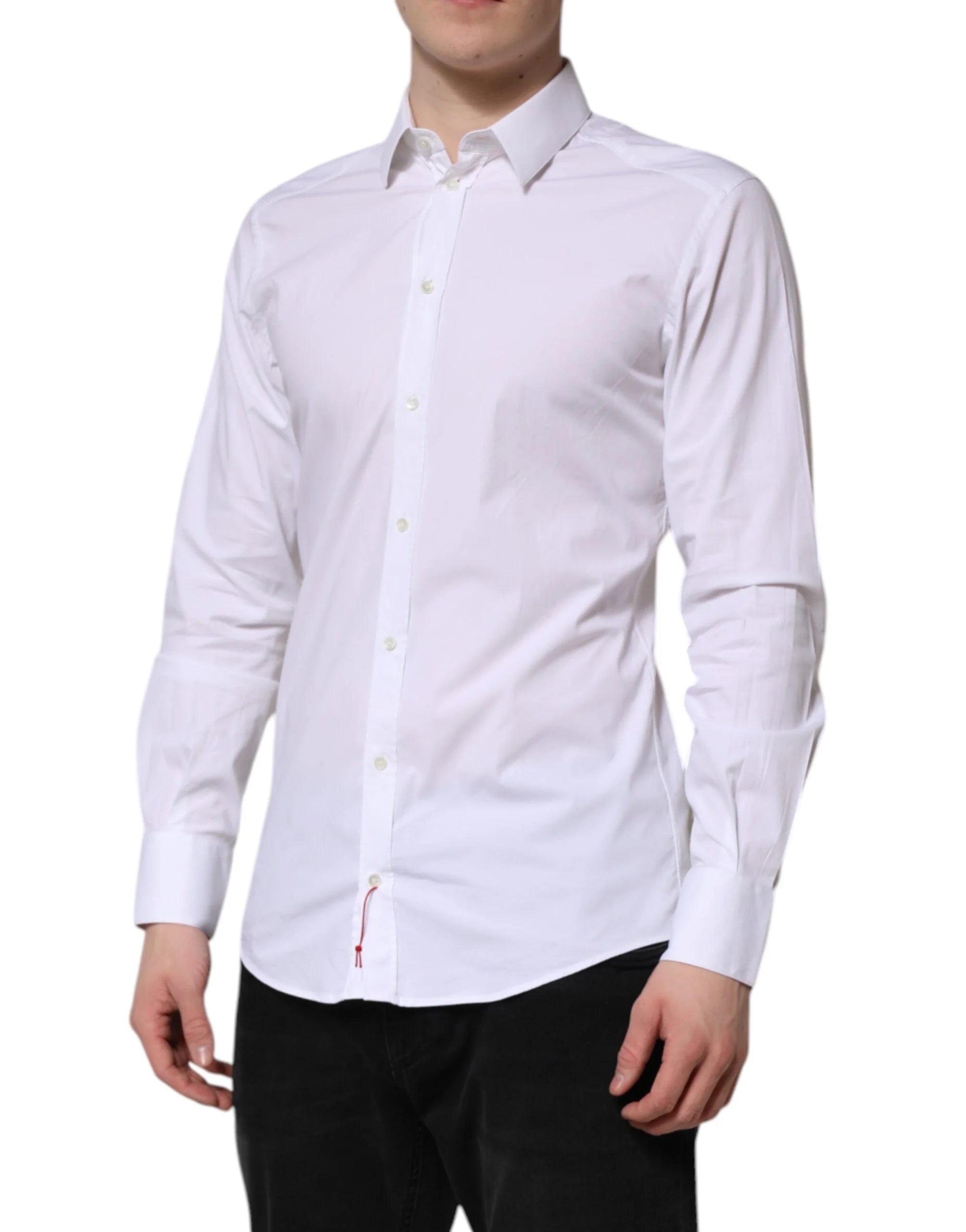 Dolce & Gabbana White GOLD Cotton Dress Formal Shirt - IT39 | S - Shirts