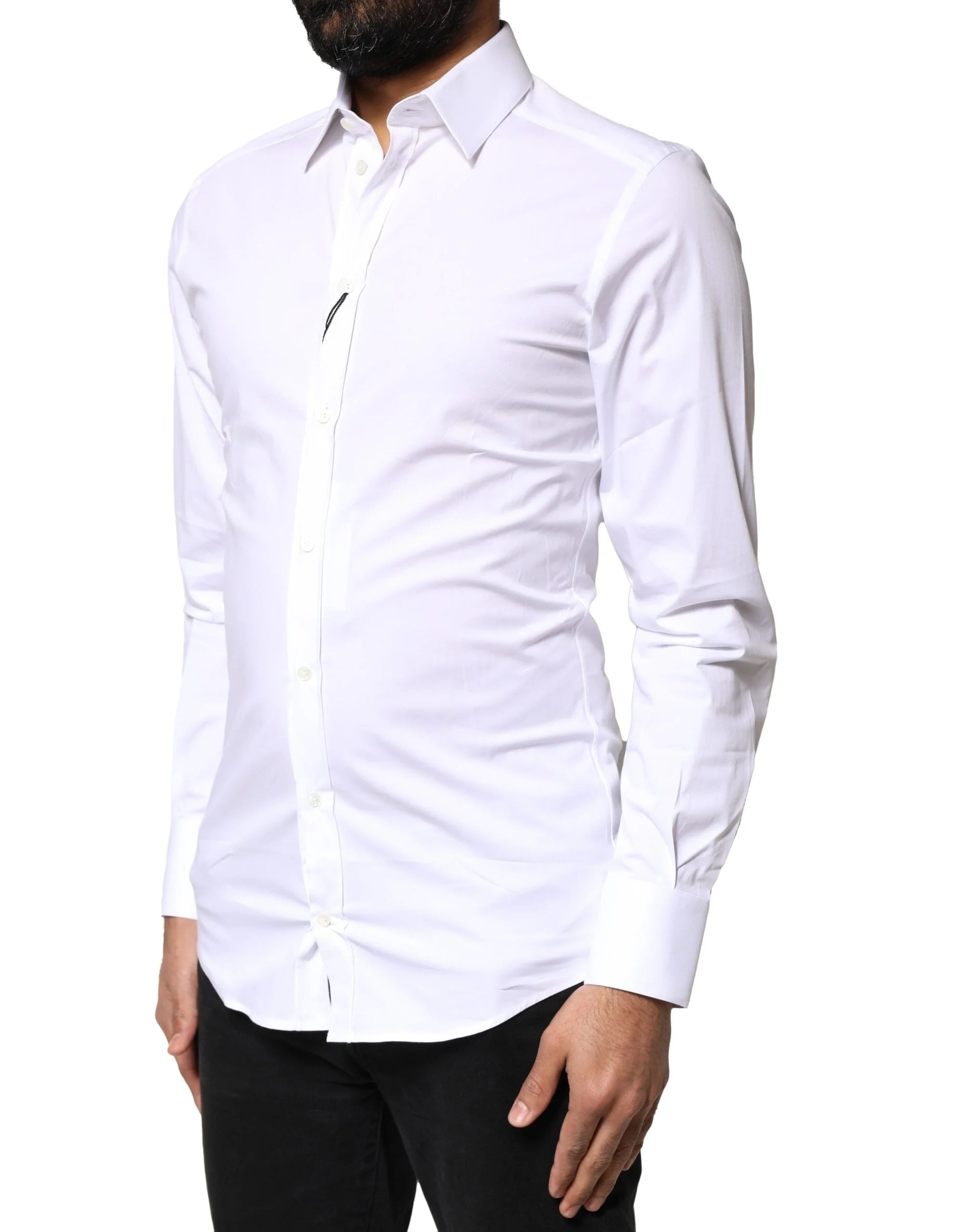Dolce & Gabbana White GOLD Cotton Long Sleeves Dress Shirt - IT37 | XS - Shirts