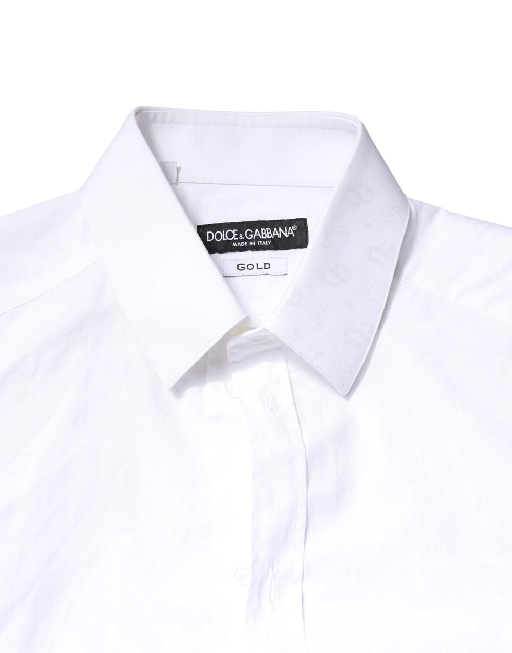 Dolce & Gabbana White GOLD Cotton Long Sleeves Dress Shirt - IT37 | XS - Shirts