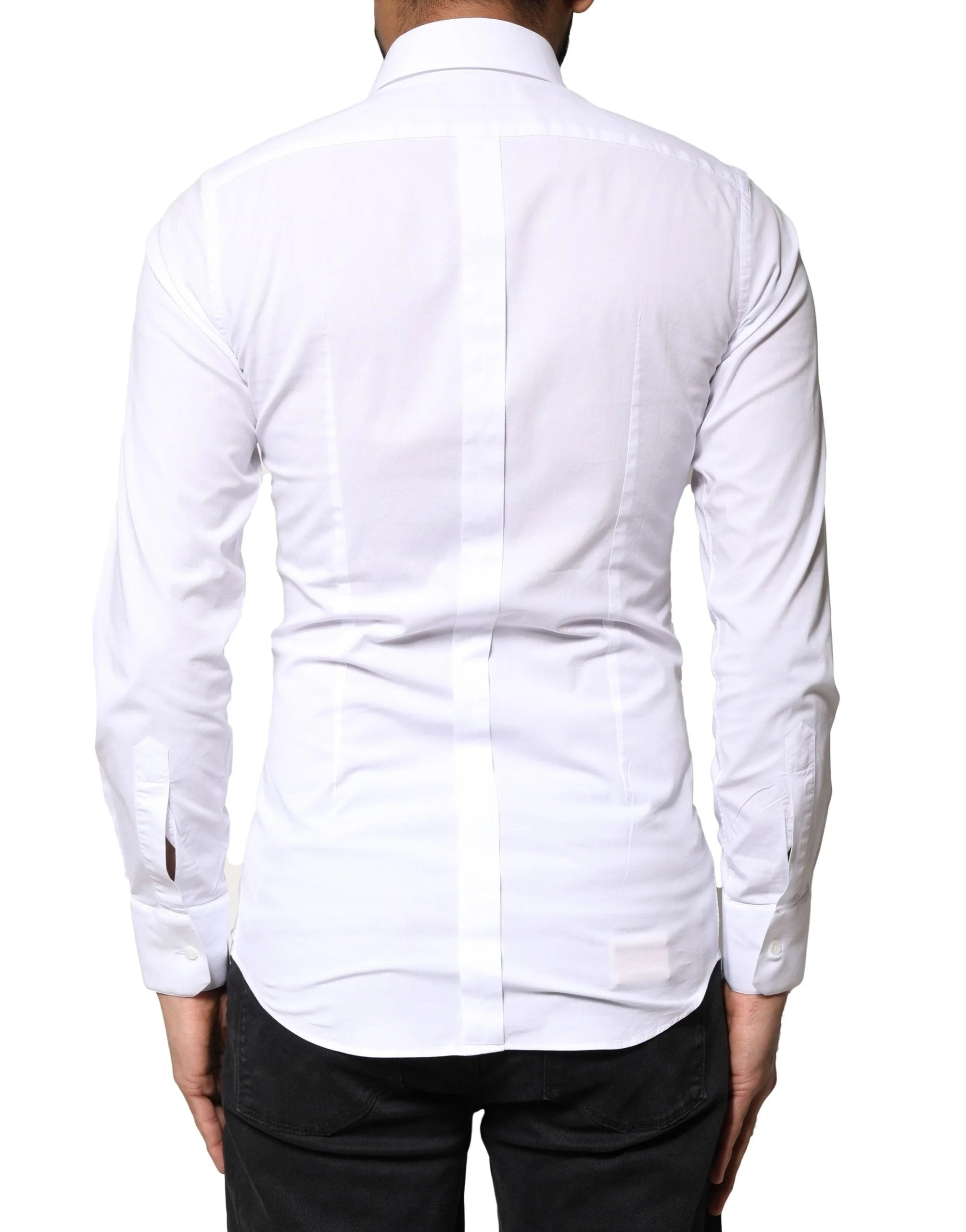 Dolce & Gabbana White GOLD Cotton Long Sleeves Dress Shirt - IT37 | XS - Shirts