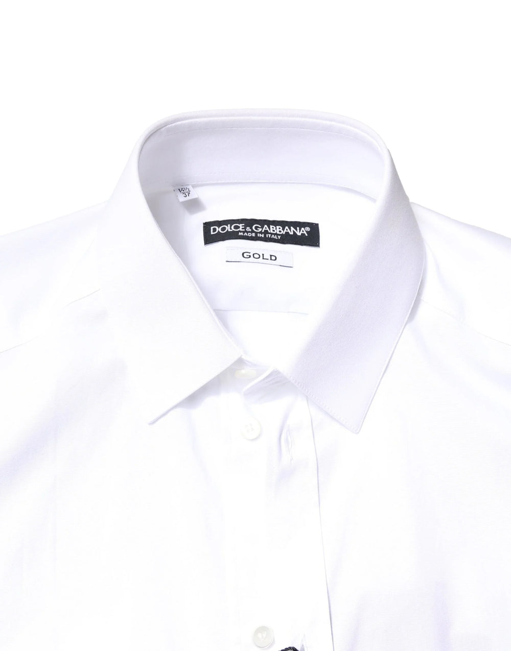 Dolce & Gabbana White GOLD Cotton Long Sleeves Dress Shirt - IT37 | XS - Shirts