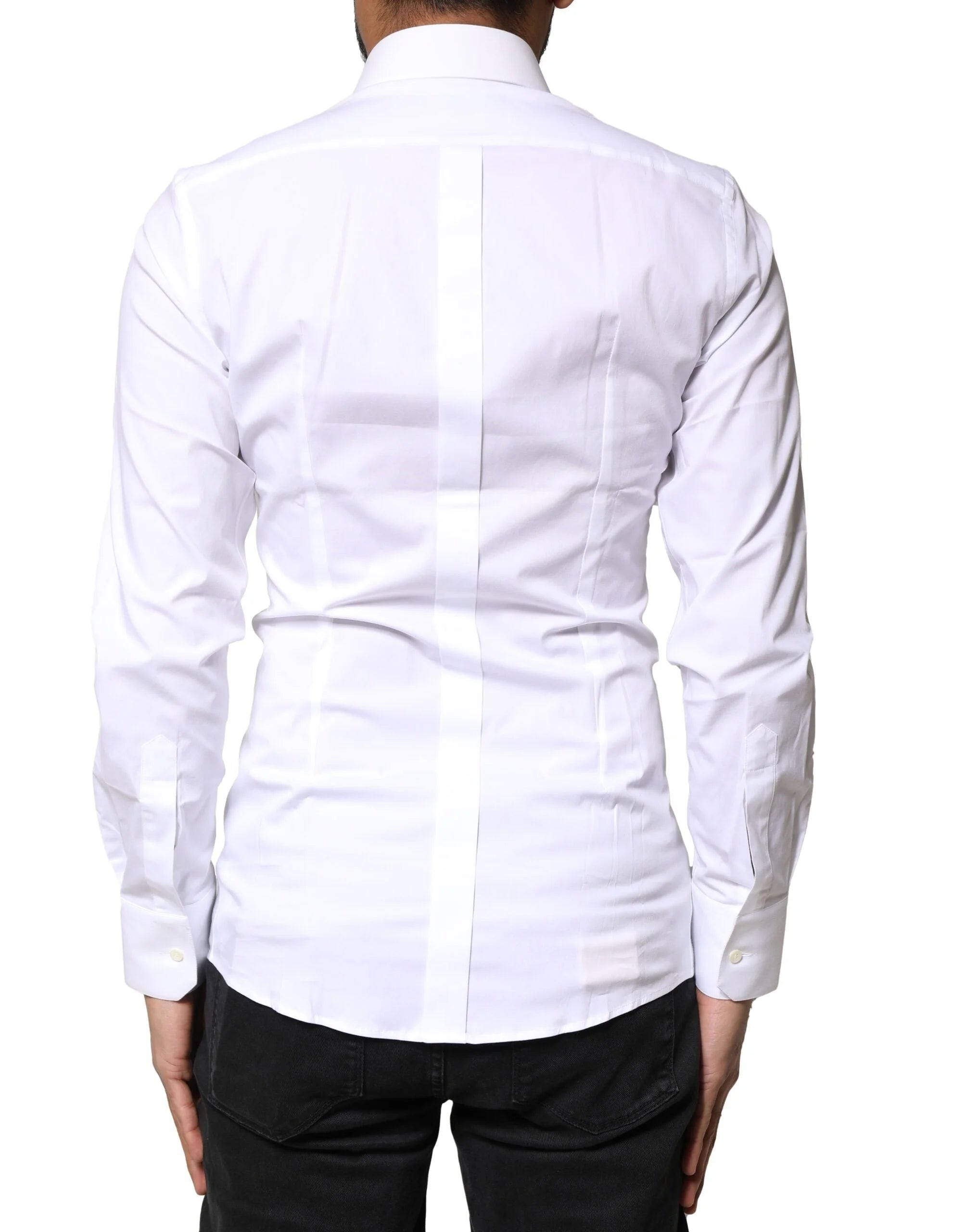 Dolce & Gabbana White GOLD Cotton Long Sleeves Dress Shirt - IT37 | XS - Shirts