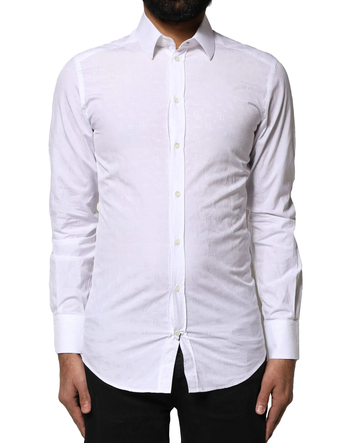 Dolce & Gabbana White GOLD Cotton Long Sleeves Dress Shirt - IT37 | XS - Shirts
