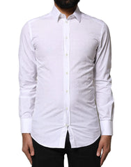 Dolce & Gabbana White GOLD Cotton Long Sleeves Dress Shirt - IT37 | XS - Shirts