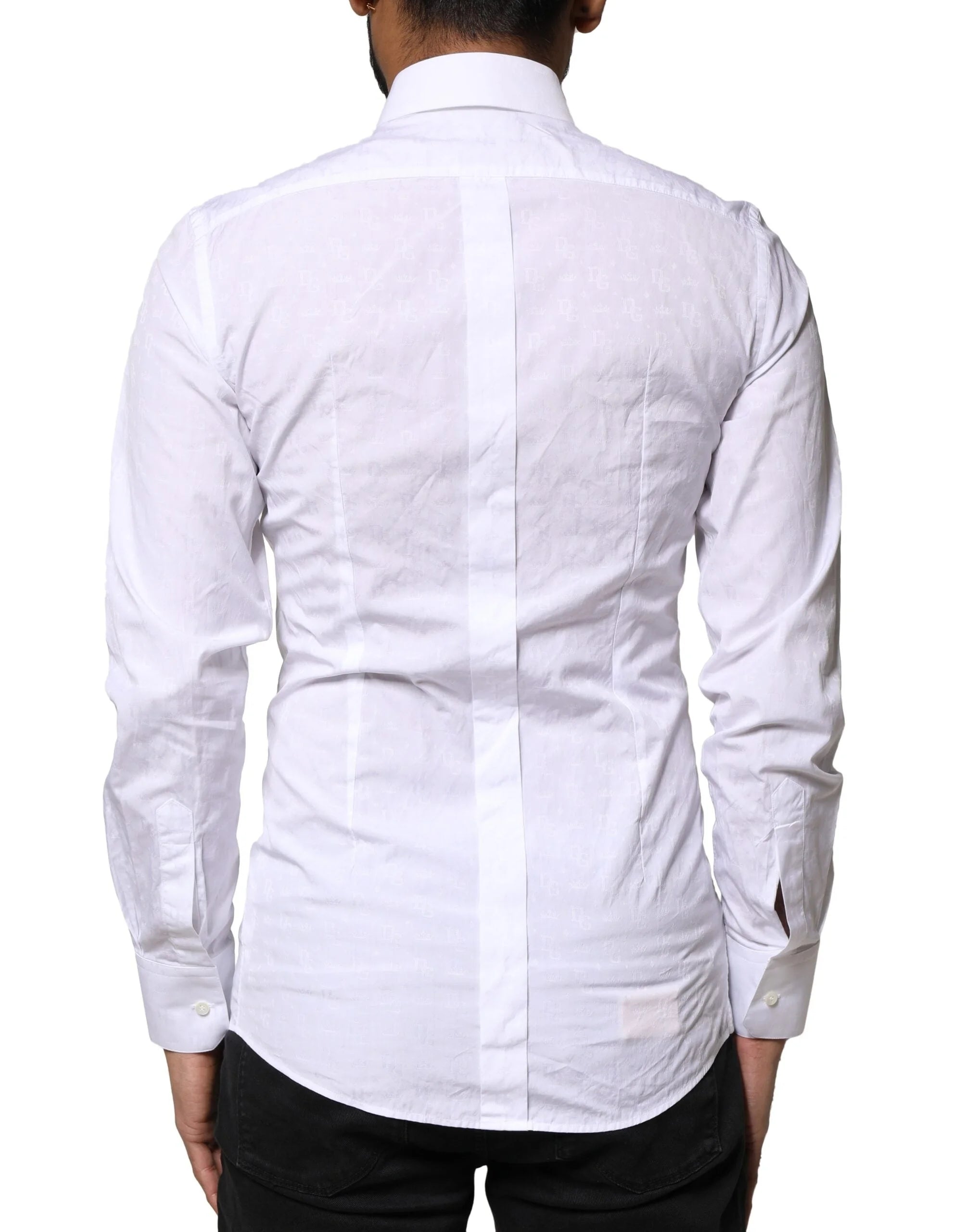 Dolce & Gabbana White GOLD Cotton Long Sleeves Dress Shirt - IT37 | XS - Shirts