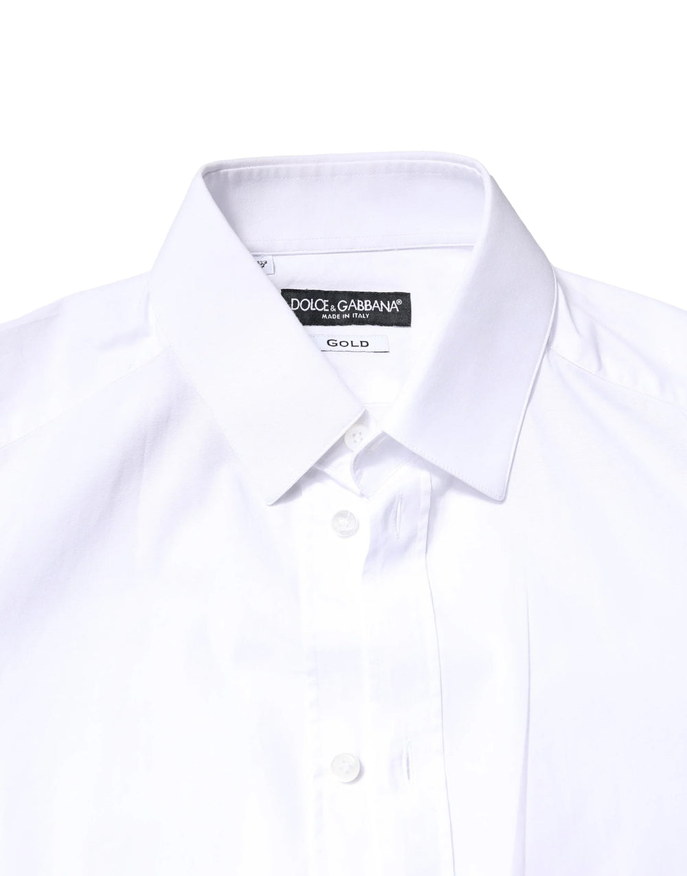 Dolce & Gabbana White GOLD Cotton Long Sleeves Dress Shirt - IT37 | XS - Shirts