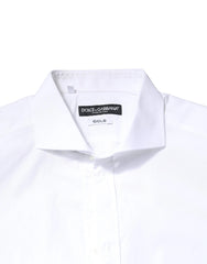 Dolce & Gabbana White GOLD Cotton Long Sleeves Dress Shirt - IT39 | S - Shirts