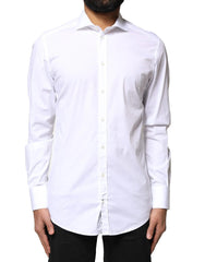 Dolce & Gabbana White GOLD Cotton Long Sleeves Dress Shirt - IT39 | S - Shirts