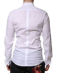 Dolce & Gabbana White GOLD Crown Cotton Dress Formal Shirt - IT37 | XS - Shirts