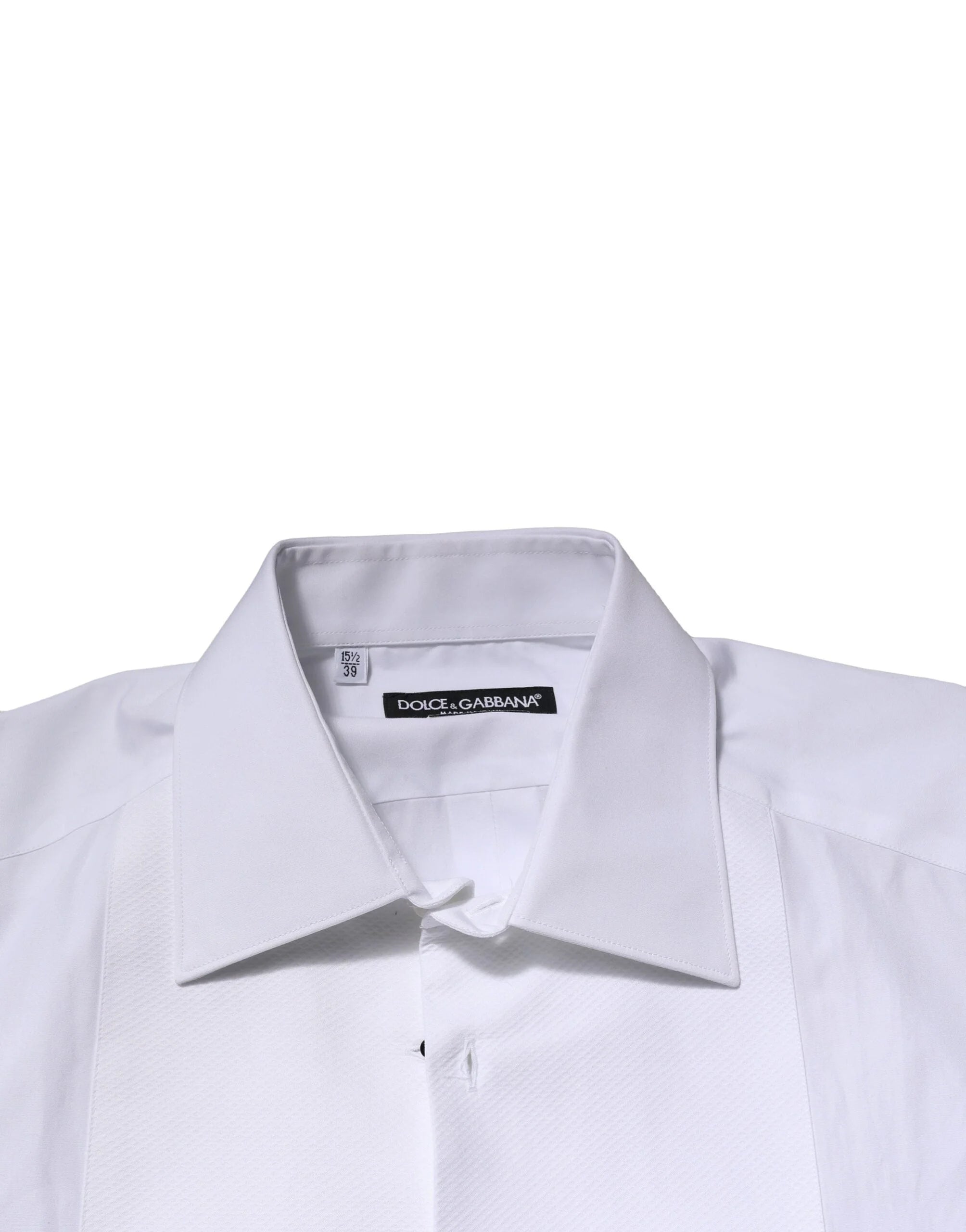 Dolce & Gabbana White GOLD Crown Cotton Dress Formal Shirt - IT39 | S - Shirts