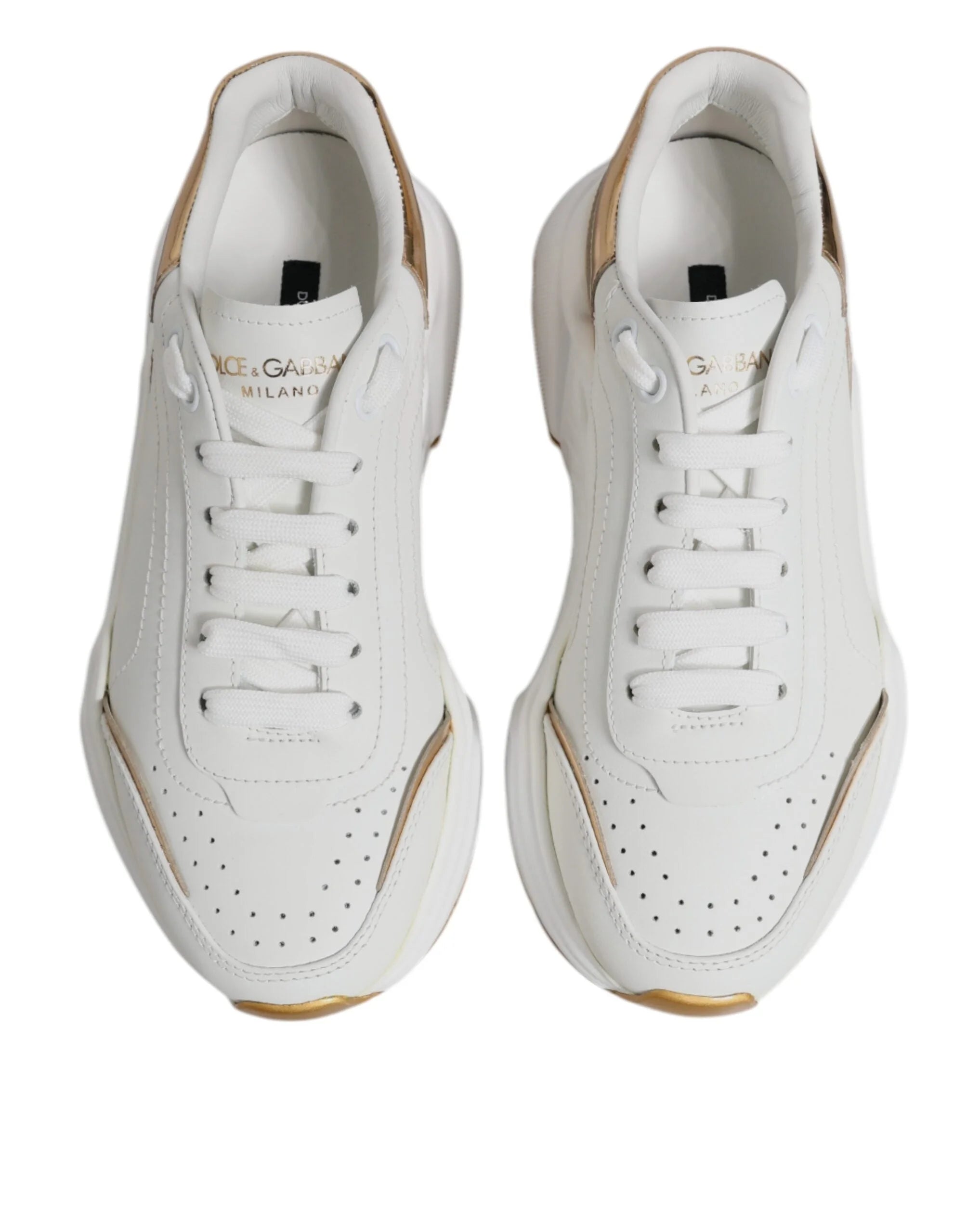 Dolce & Gabbana White Gold Daymaster Low Top Sneakers Shoes - EU36.5/US6 - Sneakers