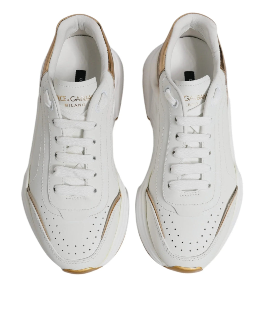 Dolce & Gabbana White Gold Daymaster Low Top Sneakers Shoes - EU36.5/US6 - Sneakers