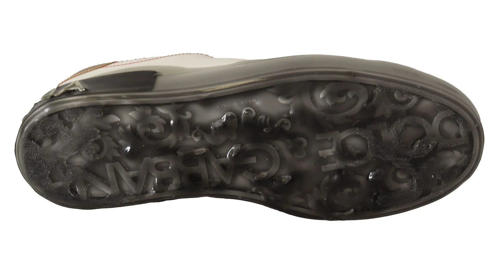 Dolce & Gabbana White Gold Leather Low Top Sneakers Casual Shoes - Sneakers