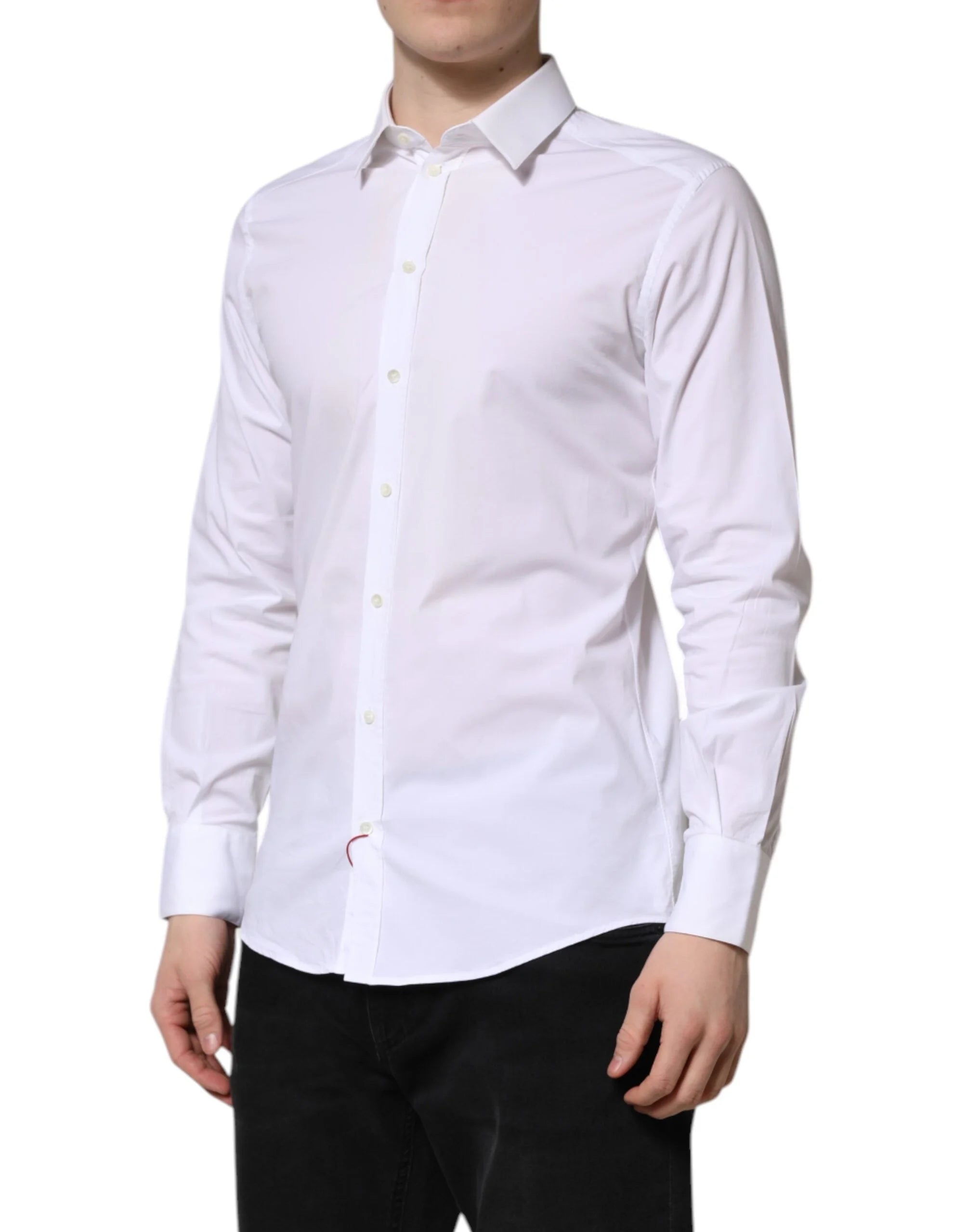 Dolce & Gabbana White GOLD Long Sleeve Dress Formal Shirt - IT40 | M - Shirts