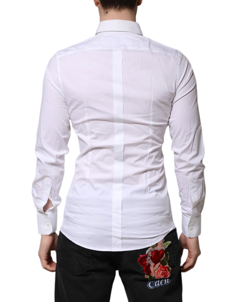 Dolce & Gabbana White GOLD Long Sleeves Dress Formal Shirt - IT38 | XS - Shirts