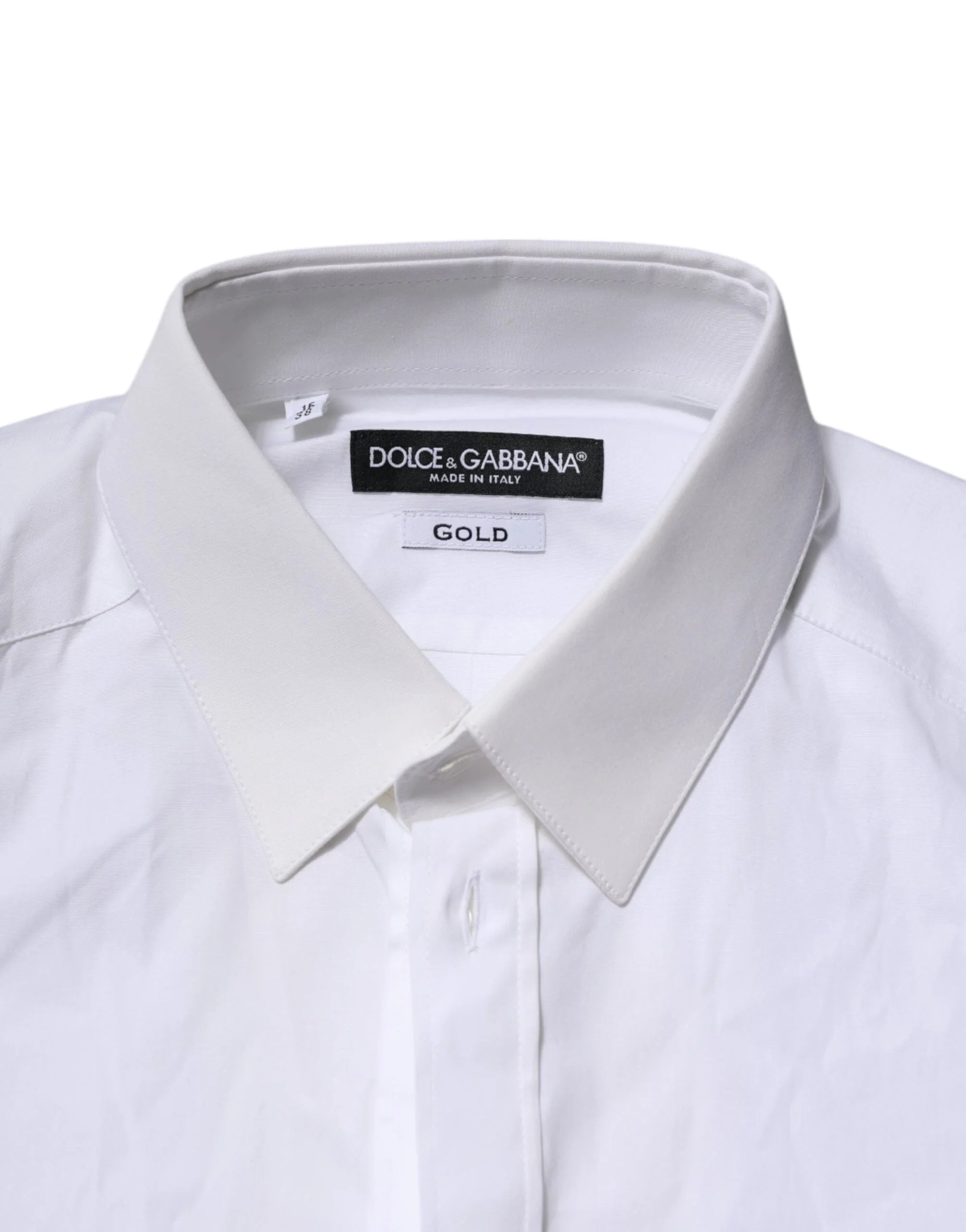 Dolce & Gabbana White GOLD Long Sleeves Dress Formal Shirt - IT38 | XS - Shirts