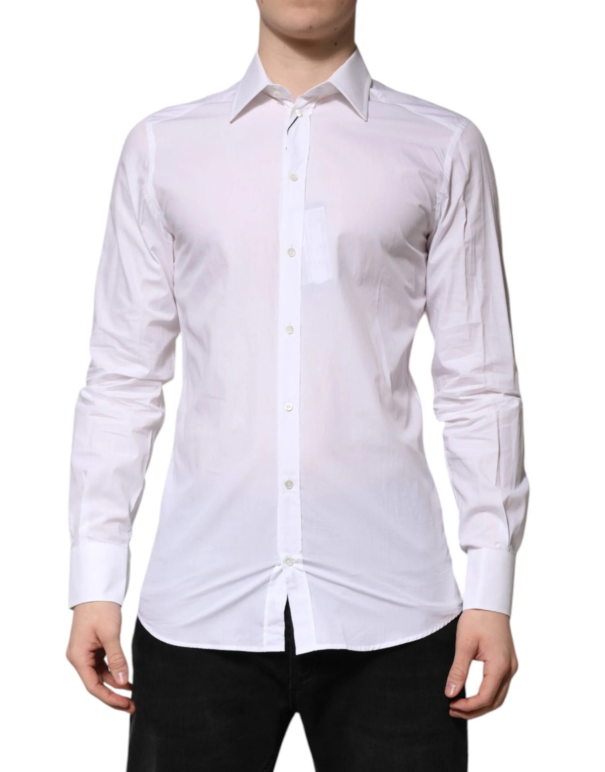 Dolce & Gabbana White GOLD Long Sleeves Dress Formal Shirt - IT39 | S - Shirts