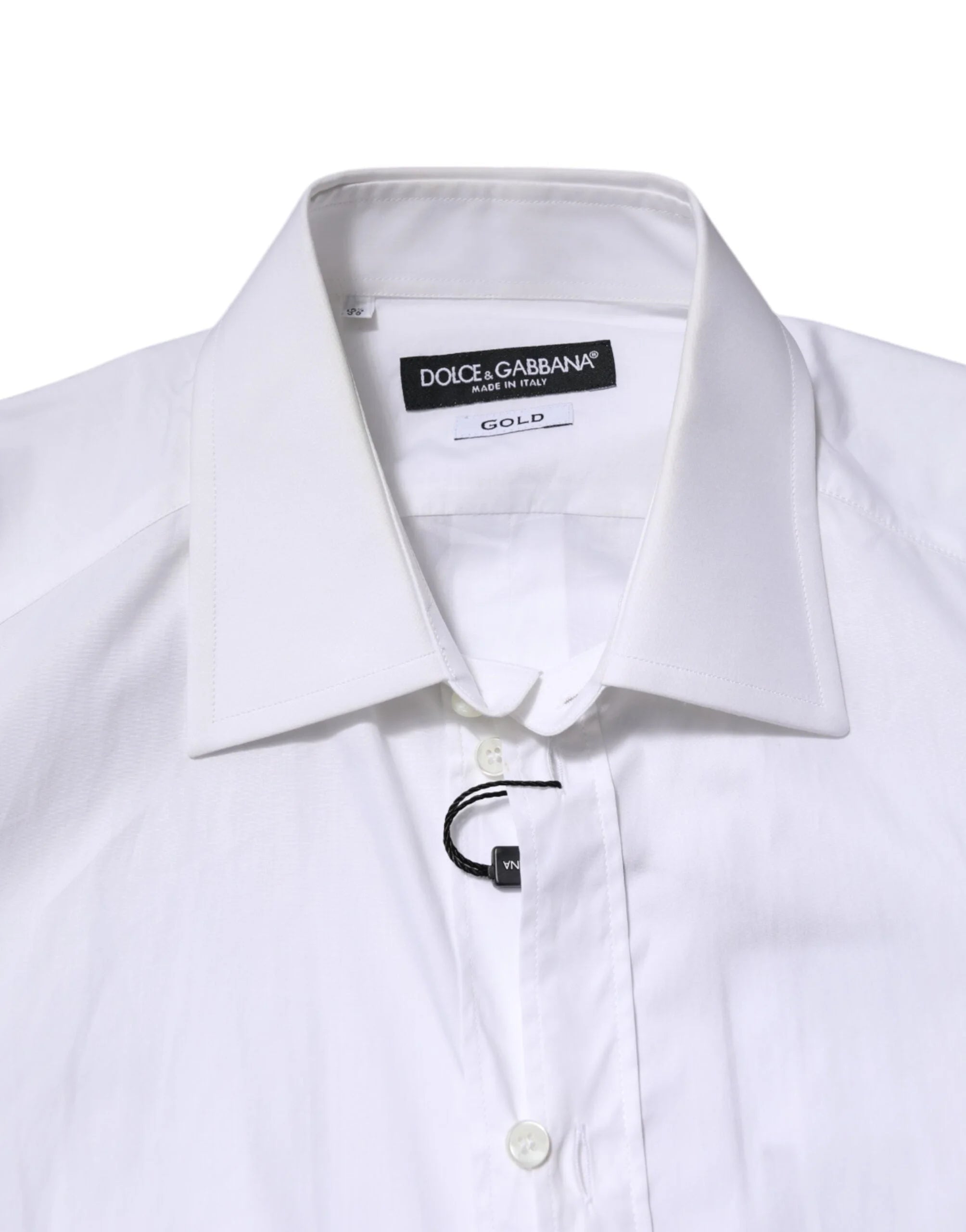 Dolce & Gabbana White GOLD Long Sleeves Dress Formal Shirt - IT39 | S - Shirts
