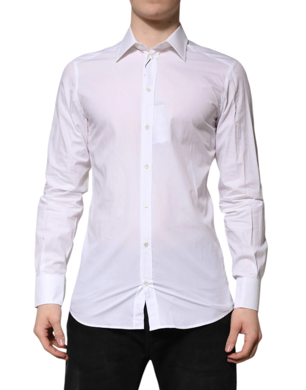 Dolce & Gabbana White GOLD Long Sleeves Dress Formal Shirt - IT39 | S - Shirts