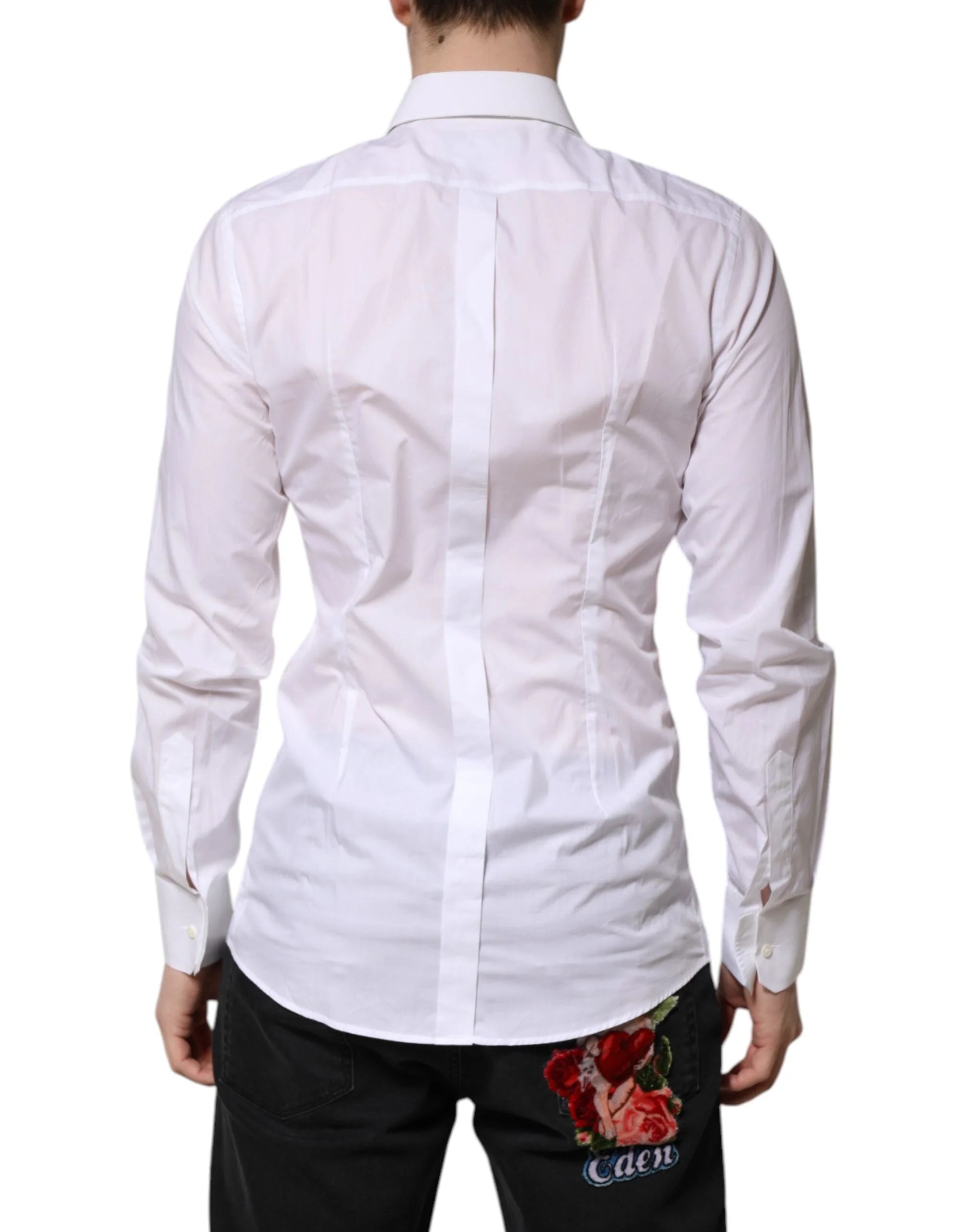 Dolce & Gabbana White GOLD Long Sleeves Dress Formal Shirt - IT39 | S - Shirts