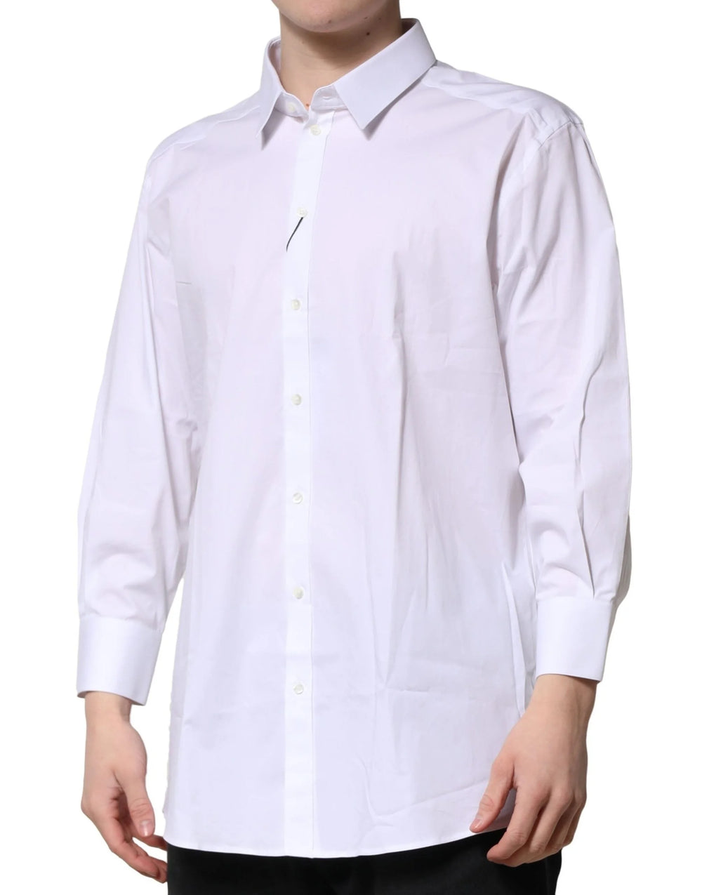 Dolce & Gabbana White GOLD Long Sleeves Dress Formal Shirt - IT45 | 3XL - Shirts