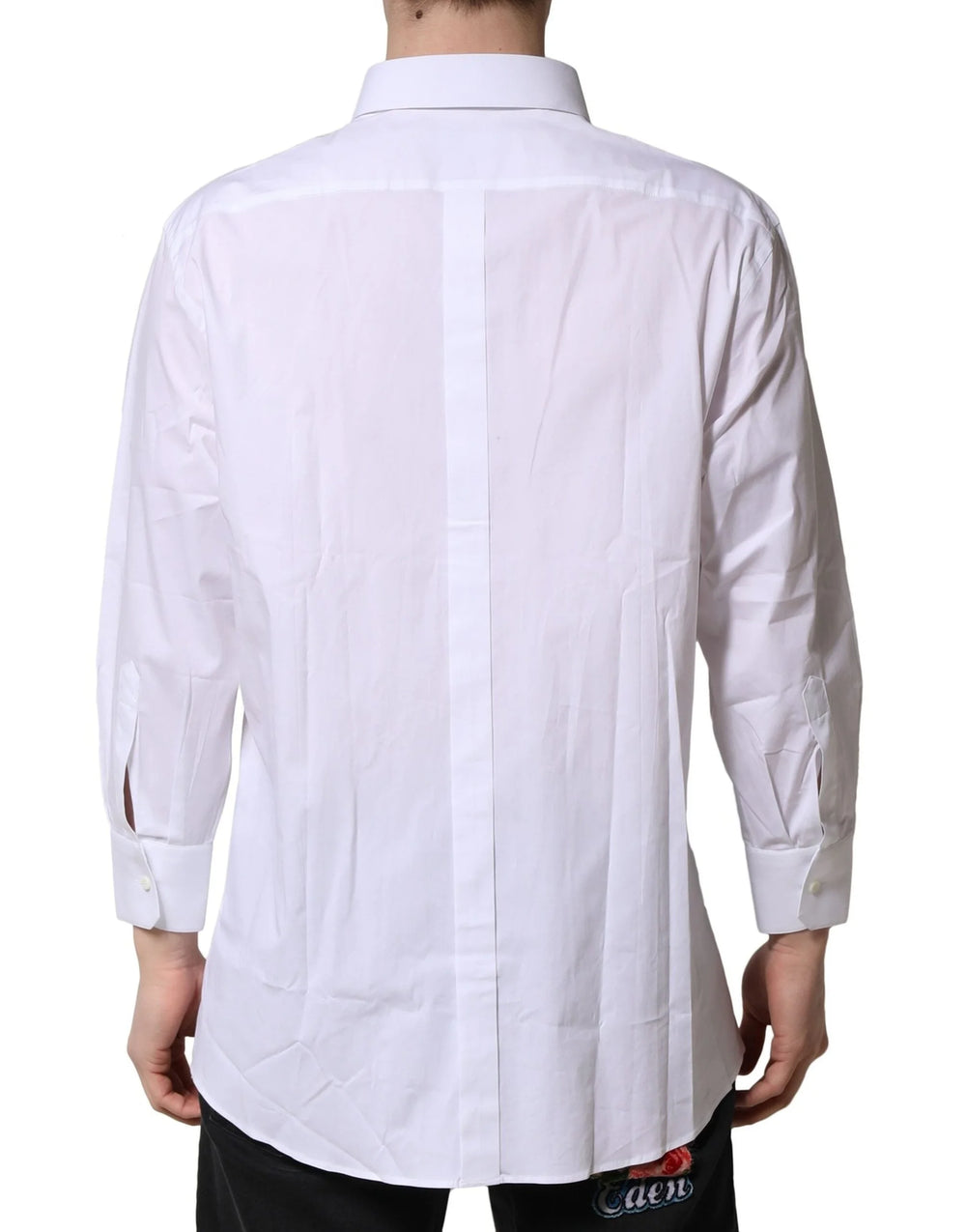 Dolce & Gabbana White GOLD Long Sleeves Dress Formal Shirt - IT45 | 3XL - Shirts