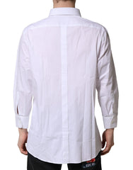 Dolce & Gabbana White GOLD Long Sleeves Dress Formal Shirt - IT45 | 3XL - Shirts