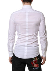 Dolce & Gabbana White GOLD Long Sleeves Dress Men Formal Shirt - IT38 | XS - Shirts