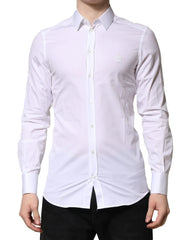 Dolce & Gabbana White GOLD Long Sleeves Men Dress Formal Shirt - IT38 | XS - Shirts