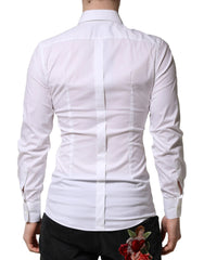 Dolce & Gabbana White GOLD Long Sleeves Men Dress Formal Shirt - IT38 | XS - Shirts