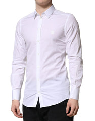 Dolce & Gabbana White GOLD Long Sleeves Men Dress Formal Shirt - IT38 | XS - Shirts