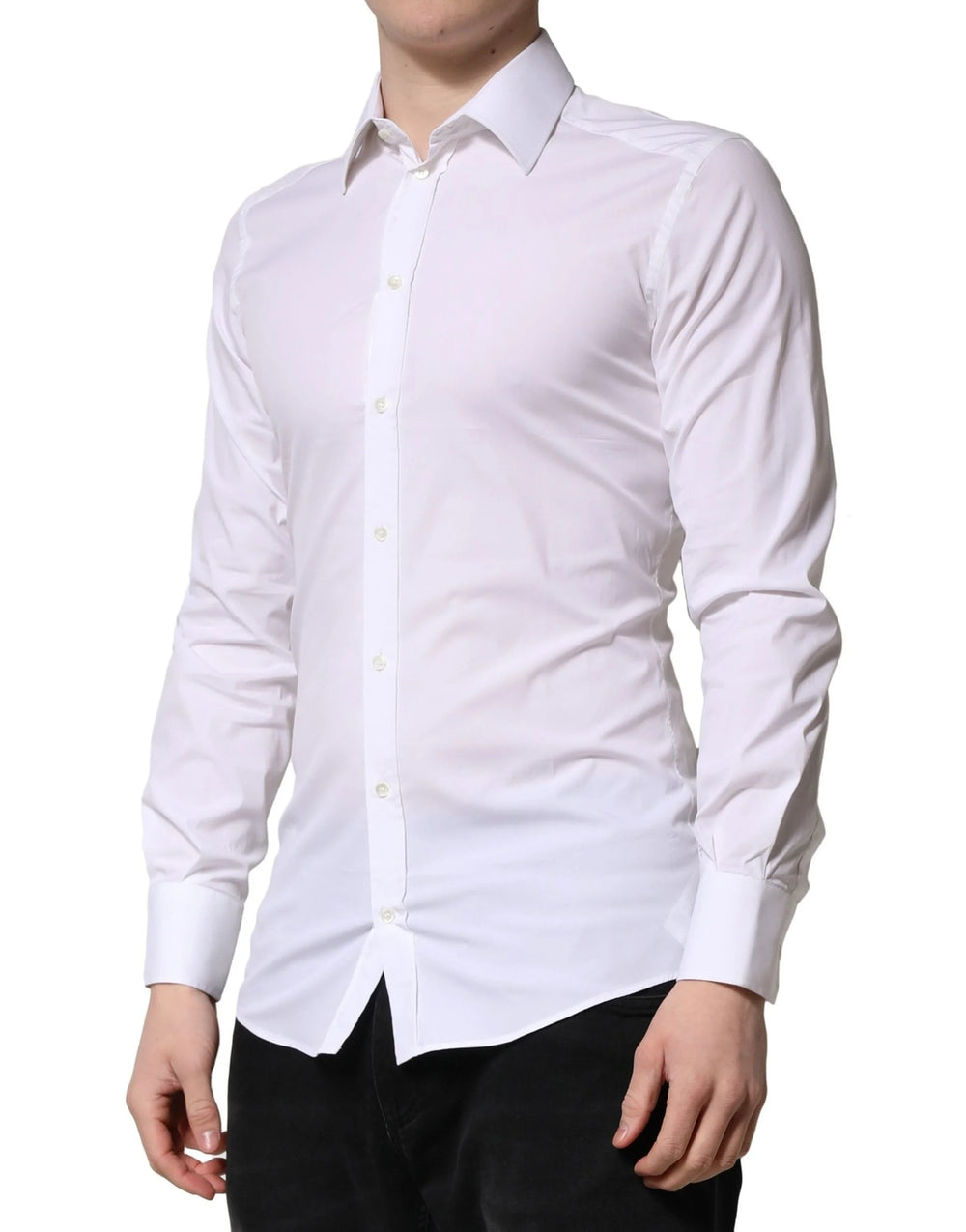Dolce & Gabbana White GOLD Long Sleeves Men Dress Formal Shirt - IT38 | XS - Shirts