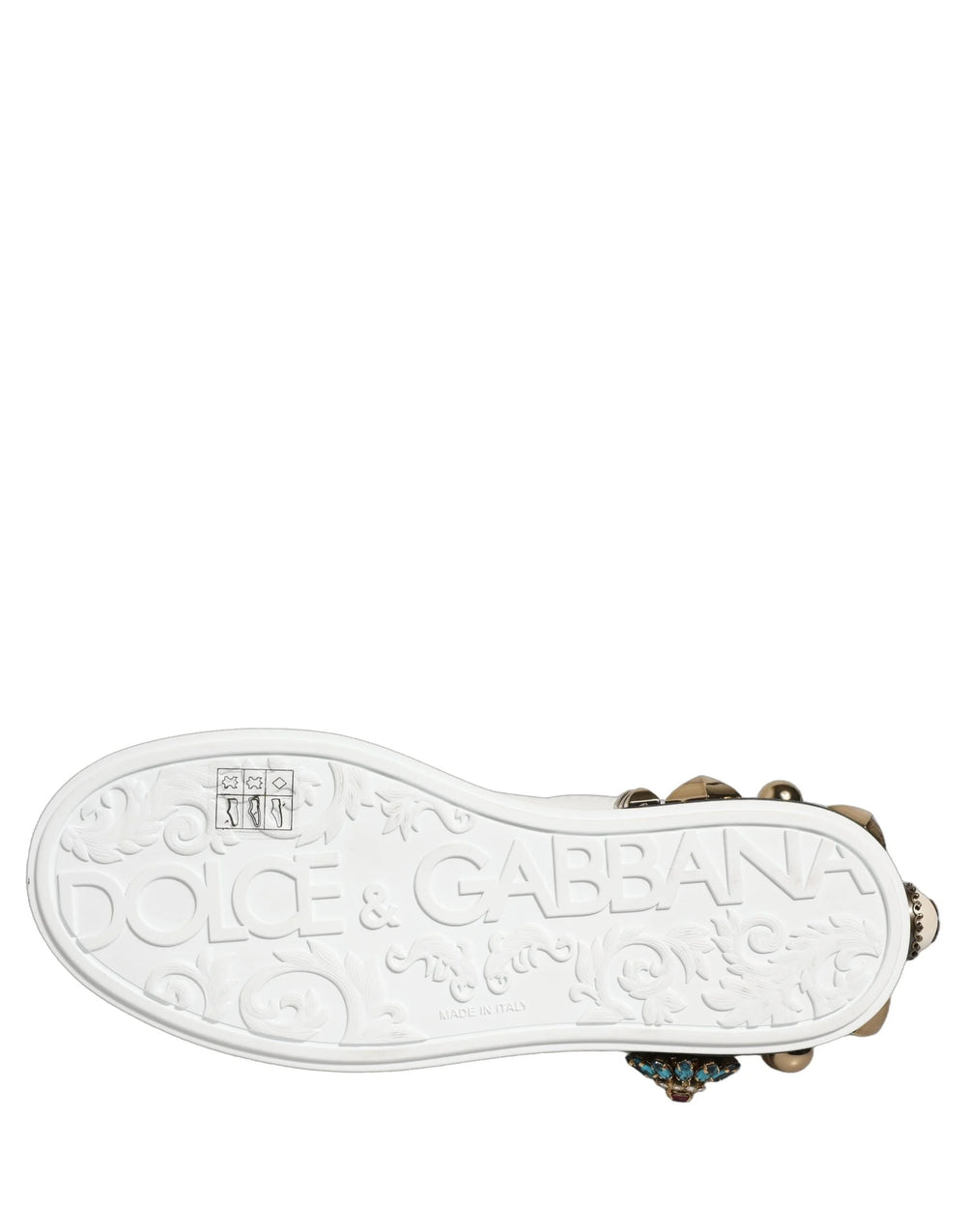 Dolce & Gabbana Fehér, aranycsatossal díszített Portofino sportcipők - EU35/US4.5