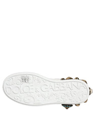 Dolce & Gabbana Fehér, aranycsatossal díszített Portofino sportcipők - EU35/US4.5