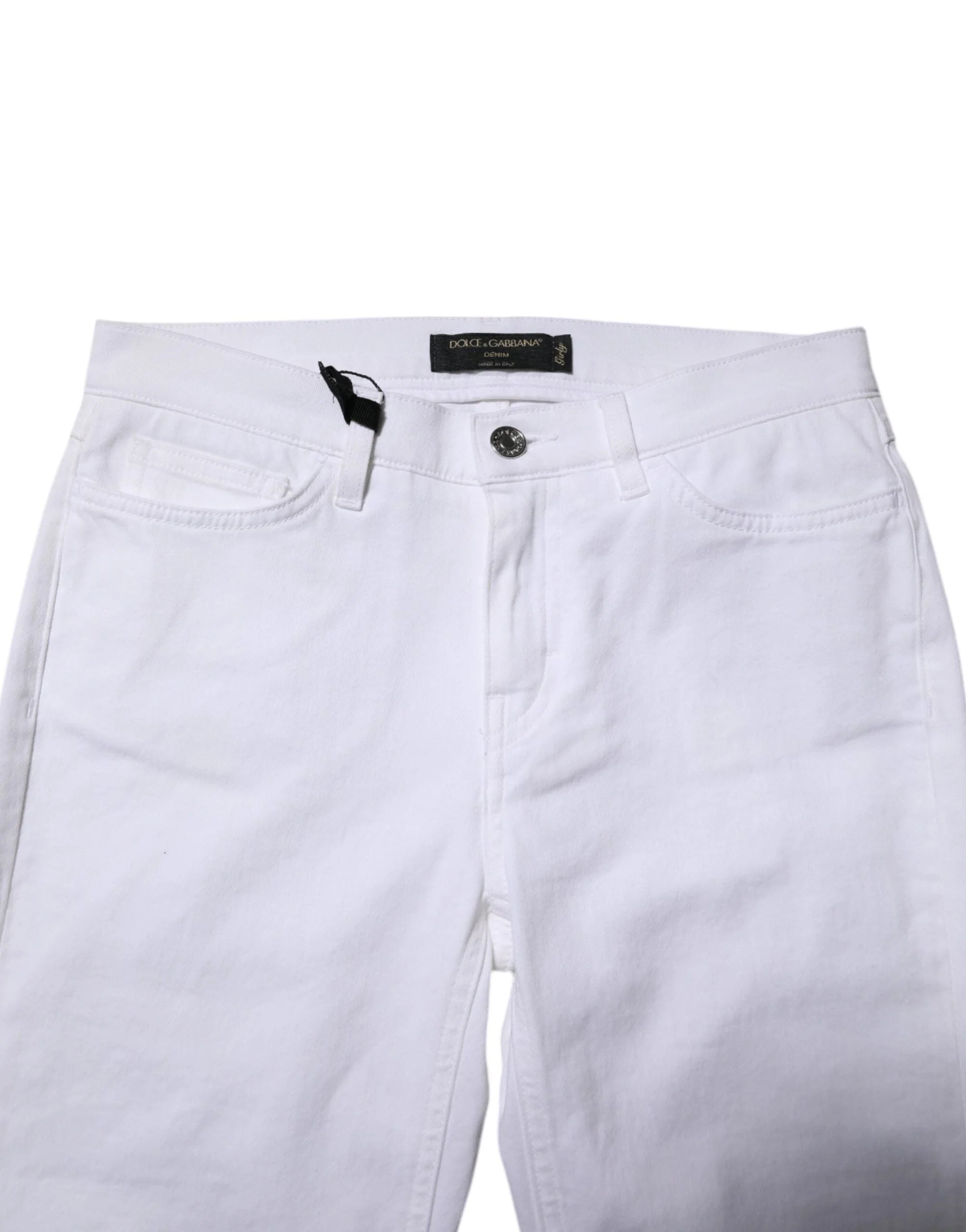 Dolce & Gabbana White GRACE Mid Waisted Skinny Denim Jeans - IT40|S - Jeans