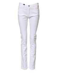 Dolce & Gabbana White GRACE Mid Waisted Skinny Denim Jeans - IT40|S - Jeans