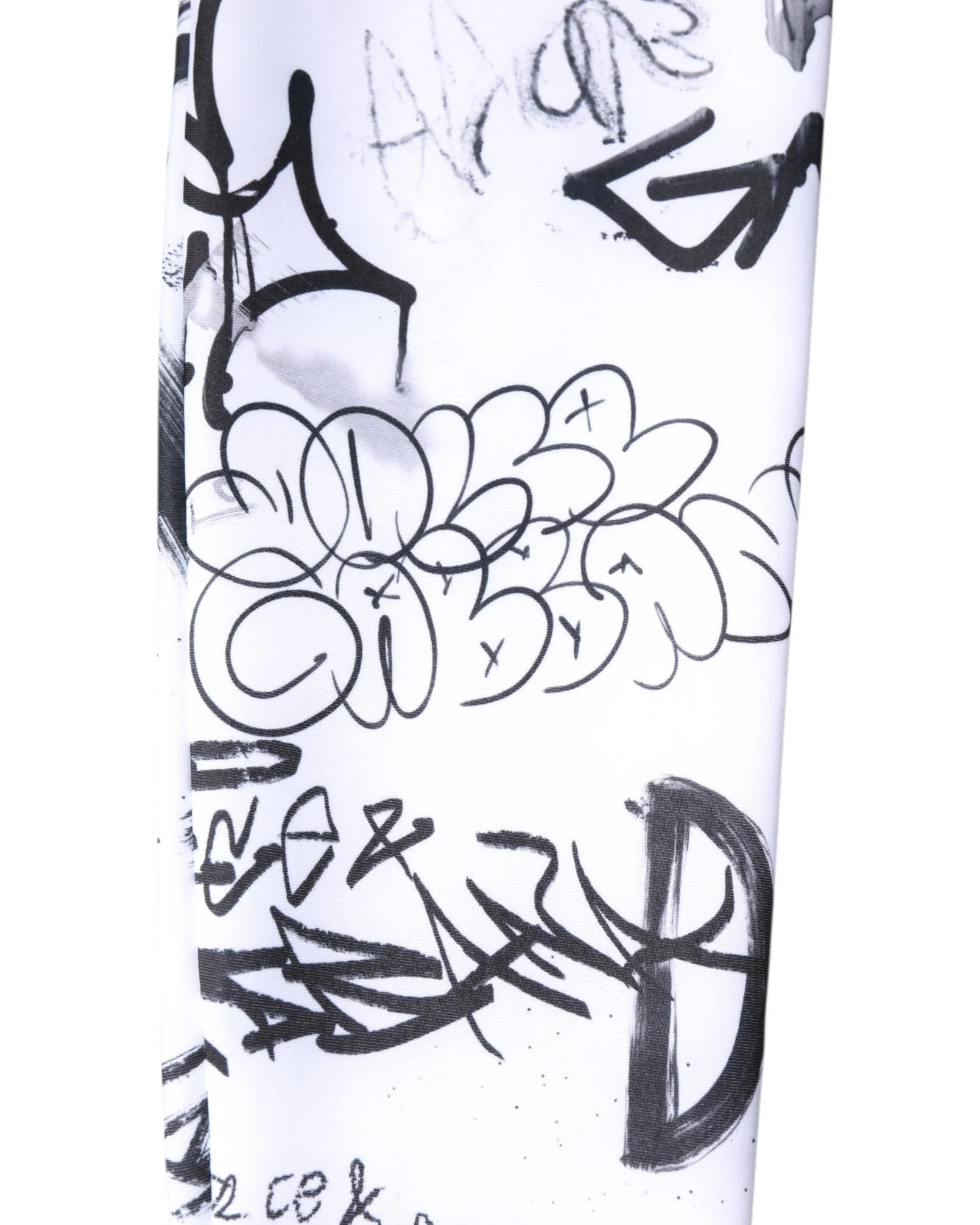 Dolce & Gabbana White Graffiti Cotton Over Calf Stockings Socks - S - Hosiery