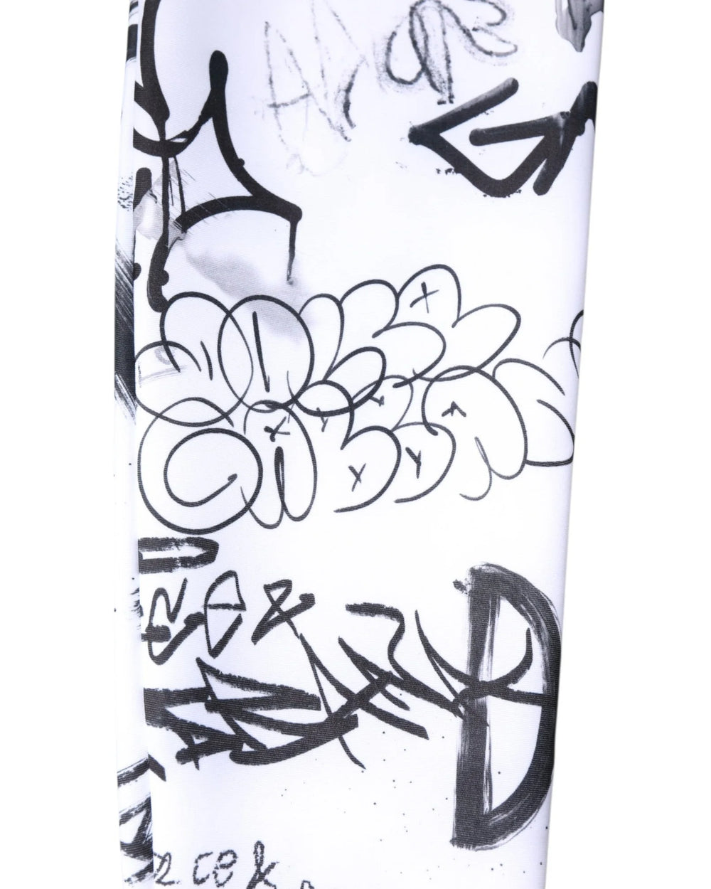 Dolce & Gabbana White Graffiti Cotton Over Calf Stockings Socks - S - Hosiery